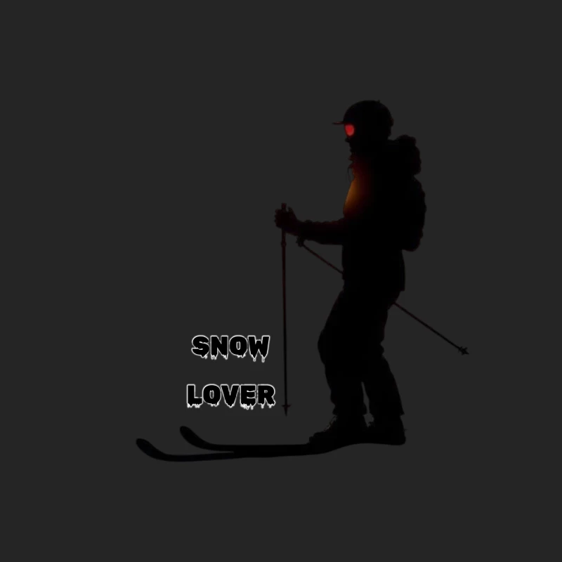 Silhouette of Snow Lover Skiing Male Pullover Sweatshirt