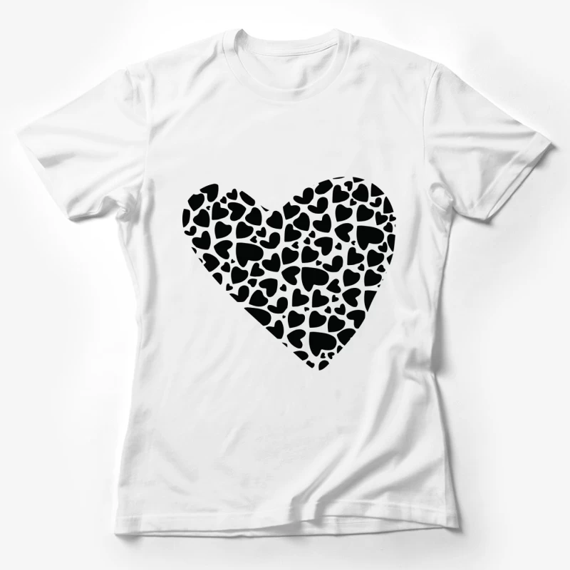 Cœur composé de petits cœurs noirs Femme T-Shirt