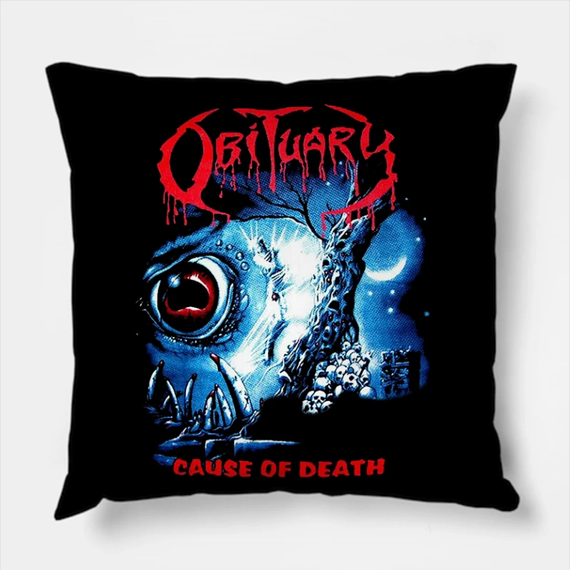 Obituary Cause Of Death Throw Pillow