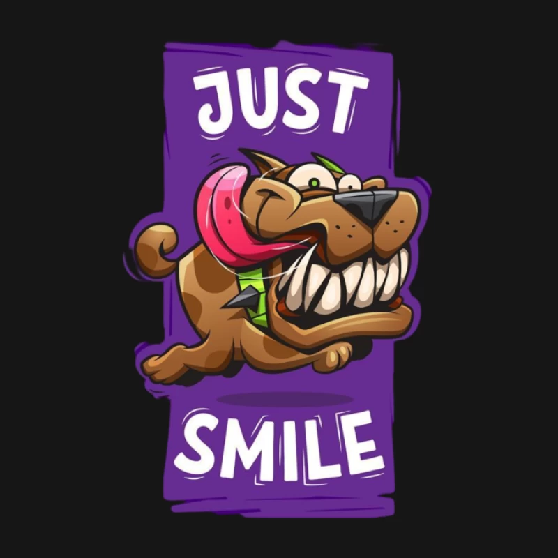 Comic-Hund mit fröhlichem Grinsen Herren T-Shirt