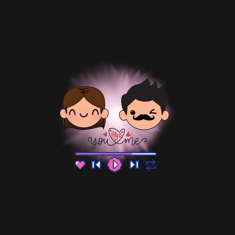Adorable Chibi Couple Hugging with Pink Hearts Female Long Sleeve T-Shirt
