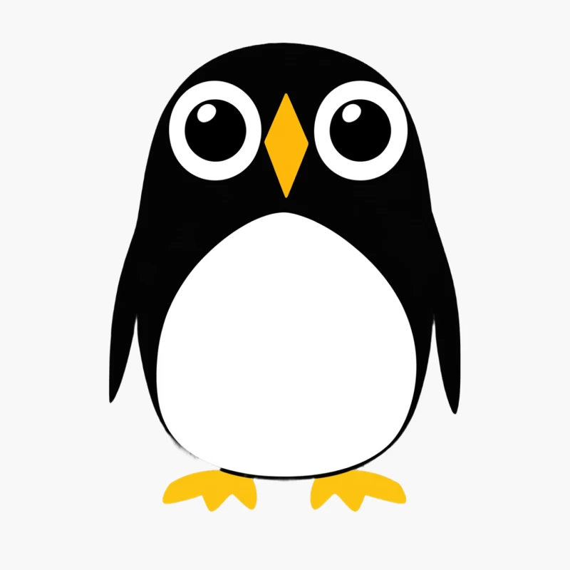 Cute Minimalist Penguin Cartoon Design Cotton Tote Bag