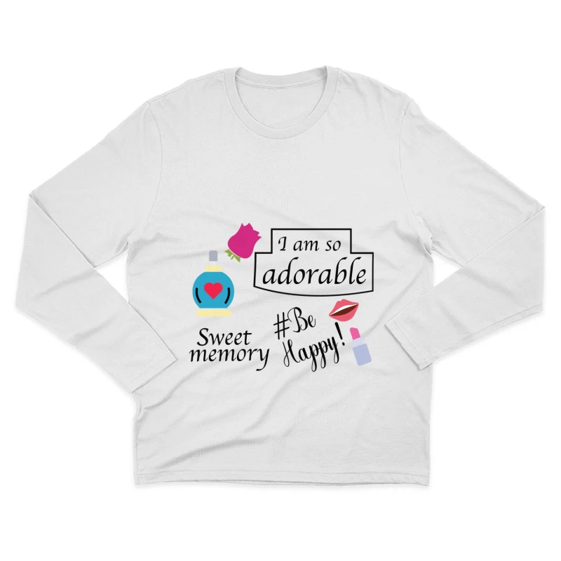 Design d'éléments mignons et motivants Homme Manches Longues T-Shirt