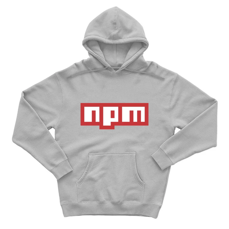 NPM (Node Package Manager) Logo in Red and White Male Pullover Hoodie