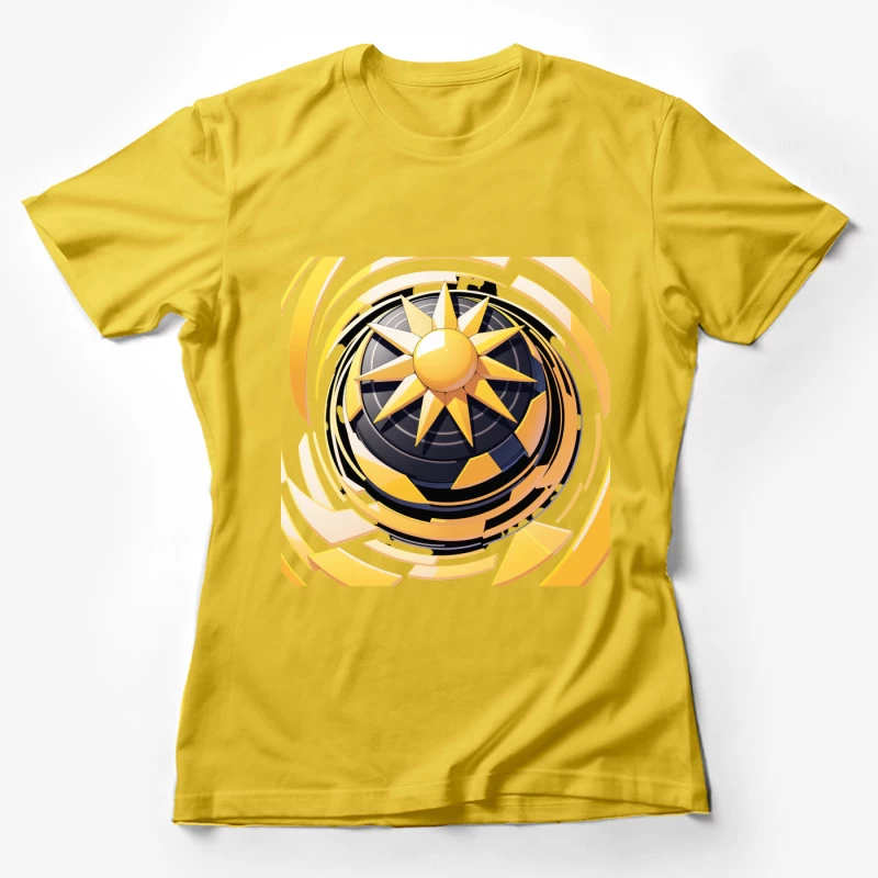 Stylized Sun Icon Design Female T-Shirt