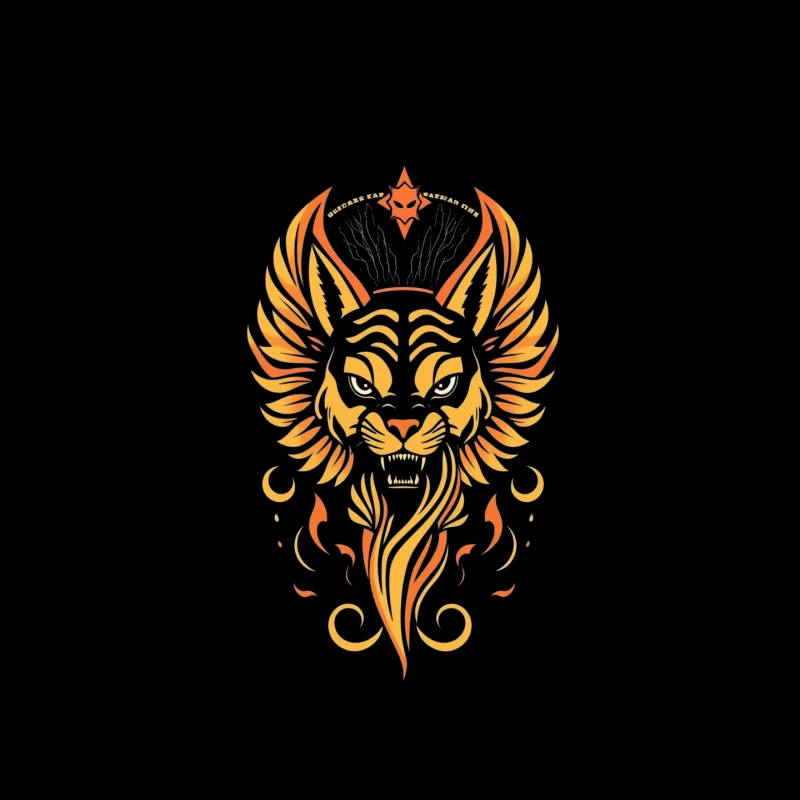 Fierce Winged Lion Illustration Mouse Pad