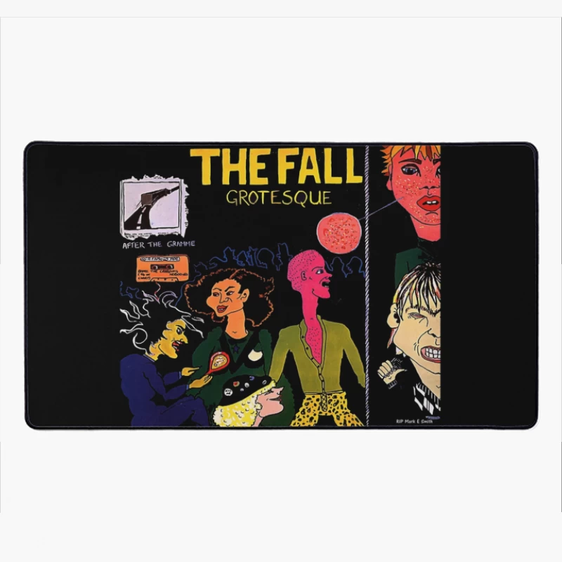 The Fall's "Grotesque" Post-Punk Album Cover Illustration Desk Mat