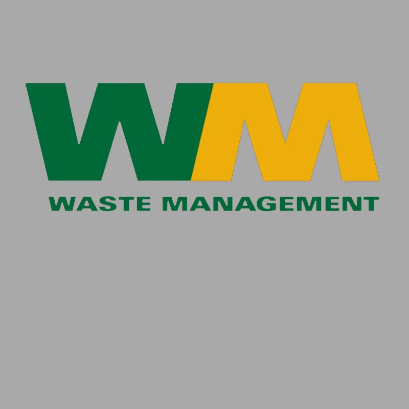 Waste Management (WM) Corporate Logo in Green and Yellow Male Pullover Hoodie