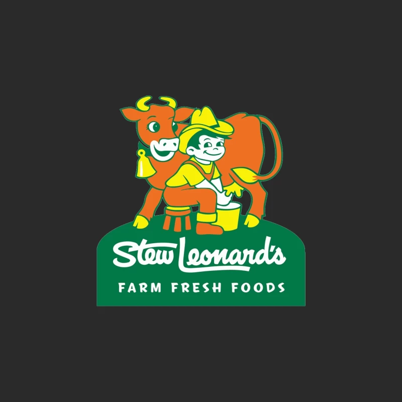 Stew Leonard's Vintage Farm Fresh Foods Logo with Cartoon Cow Baseball Cap