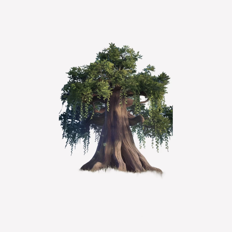 Majestic Ancient Fantasy Tree Illustration Male T-Shirt