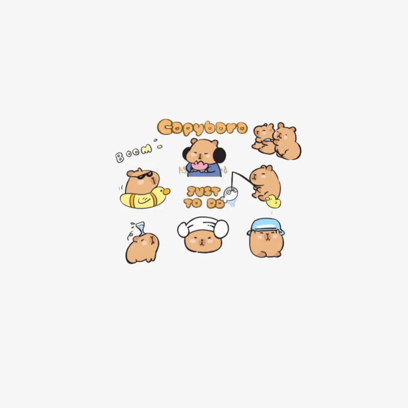 Illustrations de Capybara mignonnes Femme Manches Longues T-Shirt