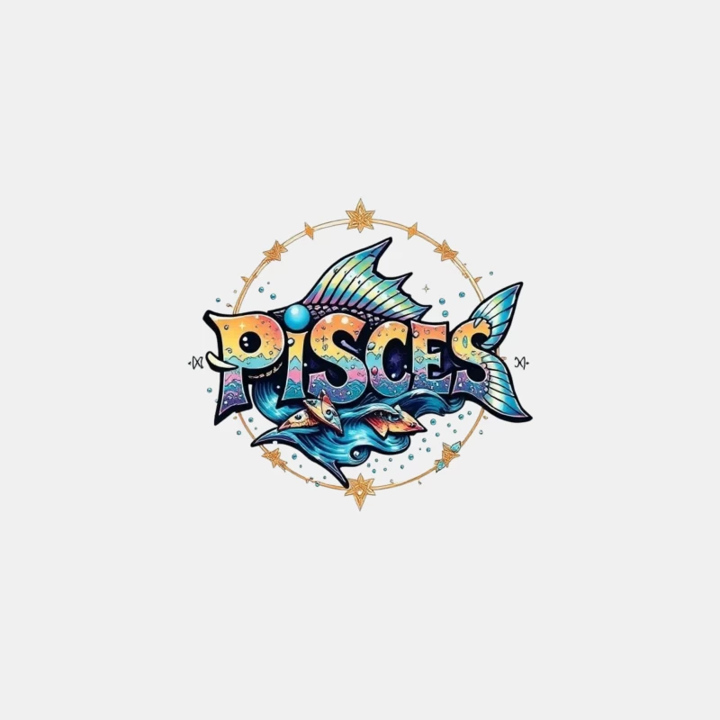 Colorful Pisces Zodiac Illustration Male Tank Top
