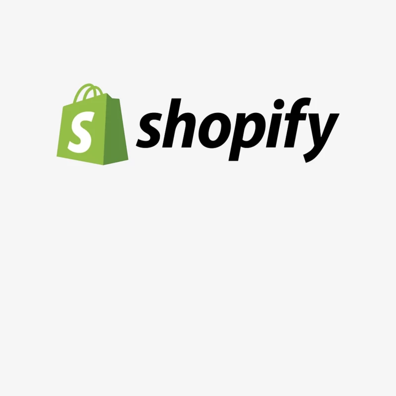 Shopify E-commerce Platform Logo with Green Shopping Bag Icon Male Pullover Sweatshirt