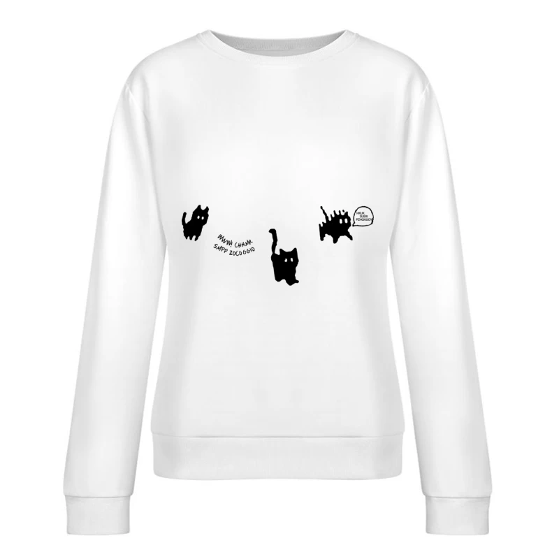 Niedliche Geisterkatzen mit Text Damen Pullover Sweatshirt