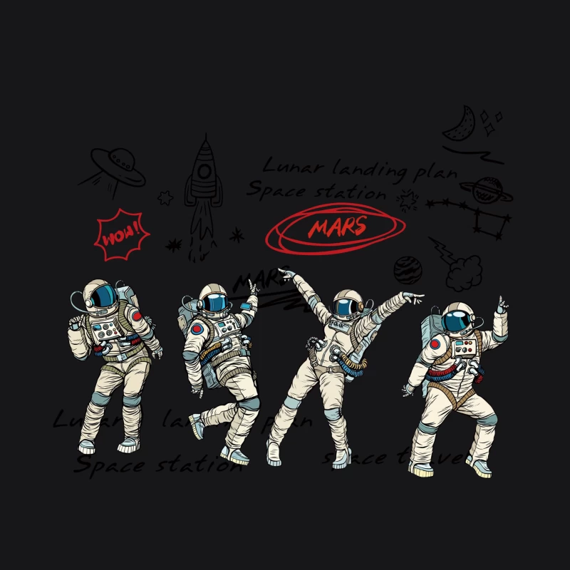 Tanzende Astronauten auf dem Mars Damen Pullover Hoodie