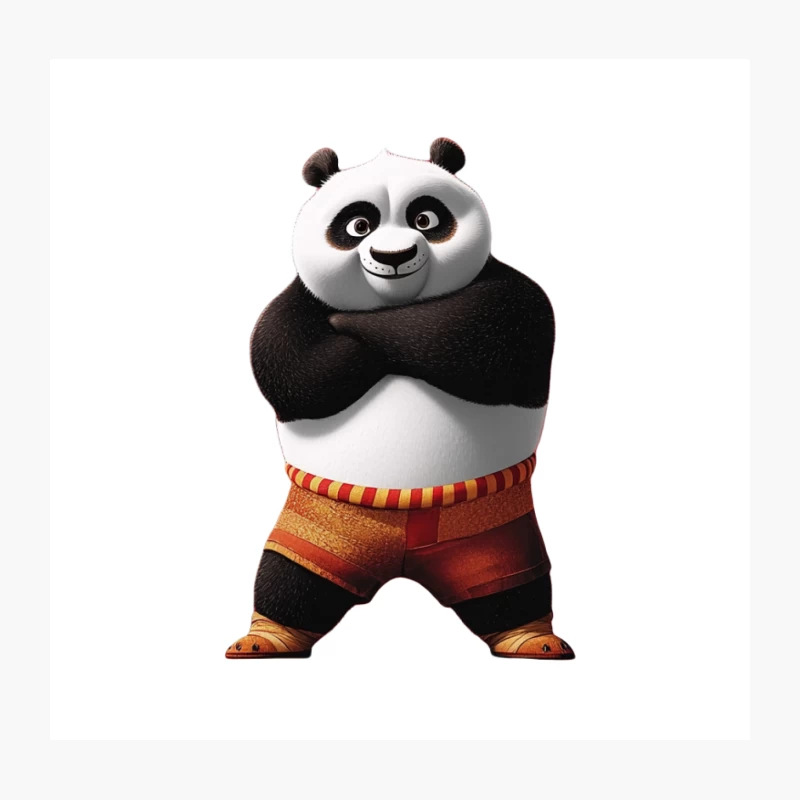 Kung Fu Panda: Animated Character in Martial Arts Pose Throw Pillow