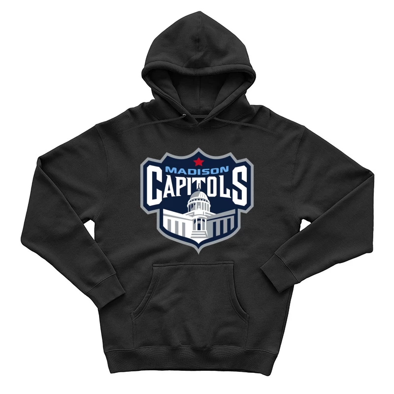 Madison Capitols Hockey Team Logo featuring Wisconsin State Capitol Building Male Pullover Hoodie