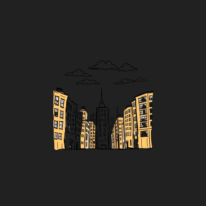 Cityscape Illustration Bucket Hat