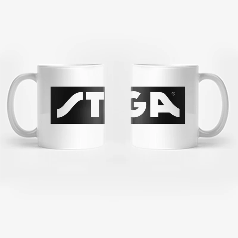 STIGA Sports Equipment Brand Logo in Black and White Coffee Mug