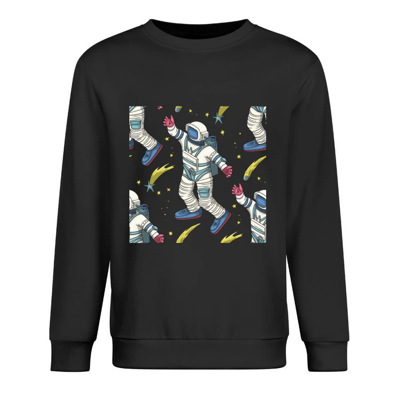 Astronautenmuster mit Sternschnuppen Herren Pullover Sweatshirt