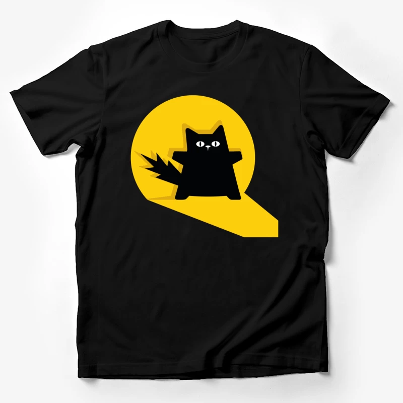 Bold Black Cat Spotlight Male T-Shirt