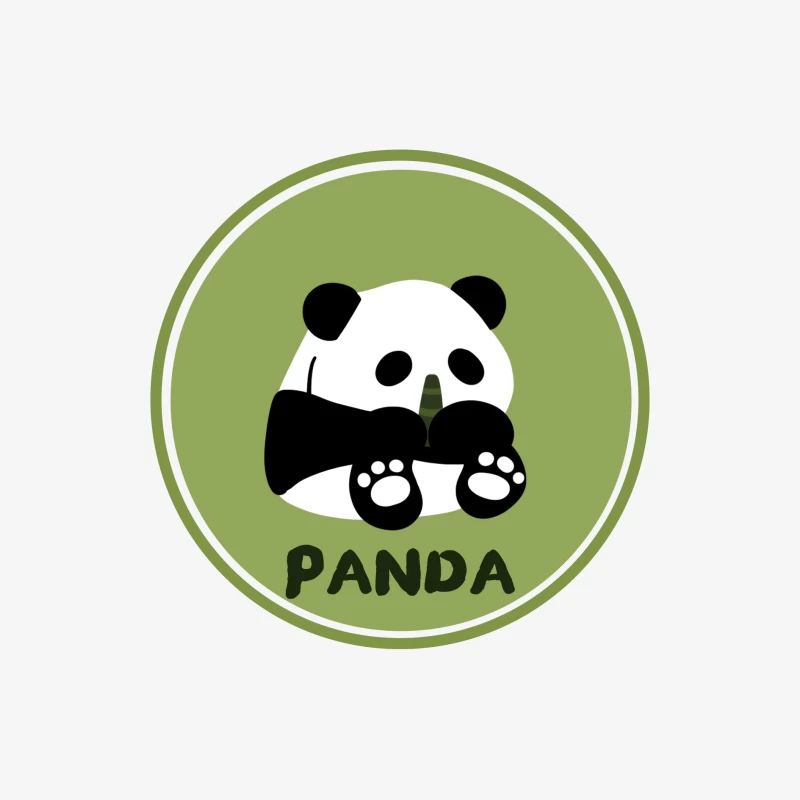 Niedlicher Panda-Design Herren Langarm T-Shirt