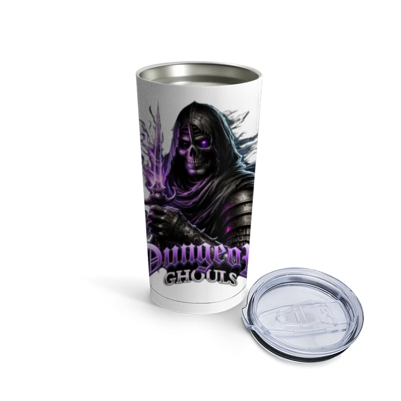 Ethereal Dark Knight with Purple Magic - Dungeon Ghouls Travel Mug