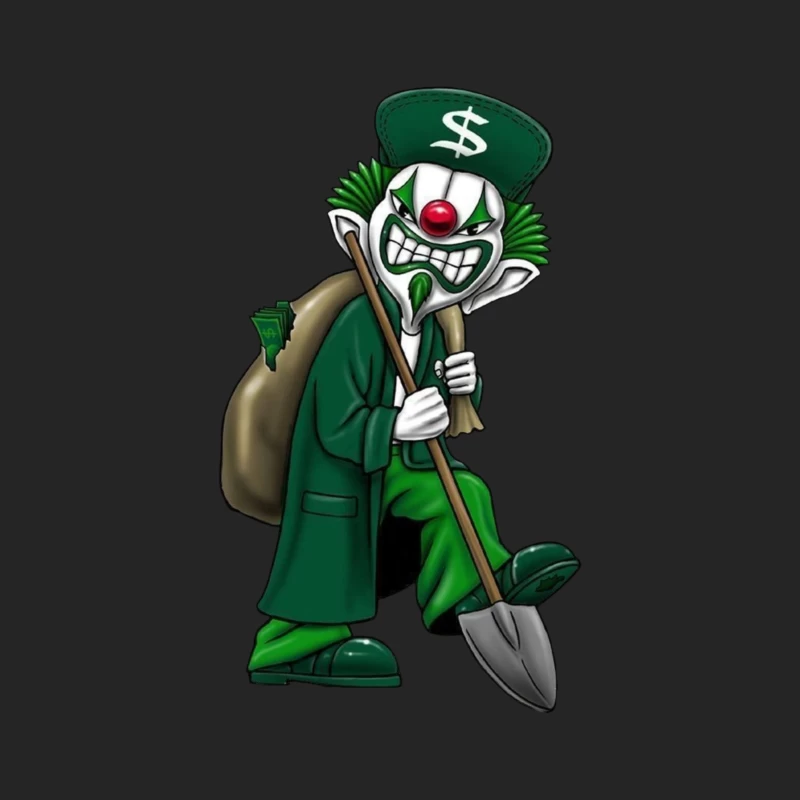 Grinning Clown with Money Bag Male Pullover Sweatshirt