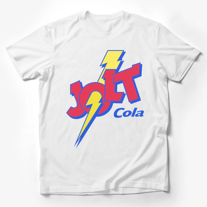 Retro Jolt Cola Energy Drink Logo with Lightning Bolt Design Male T-Shirt