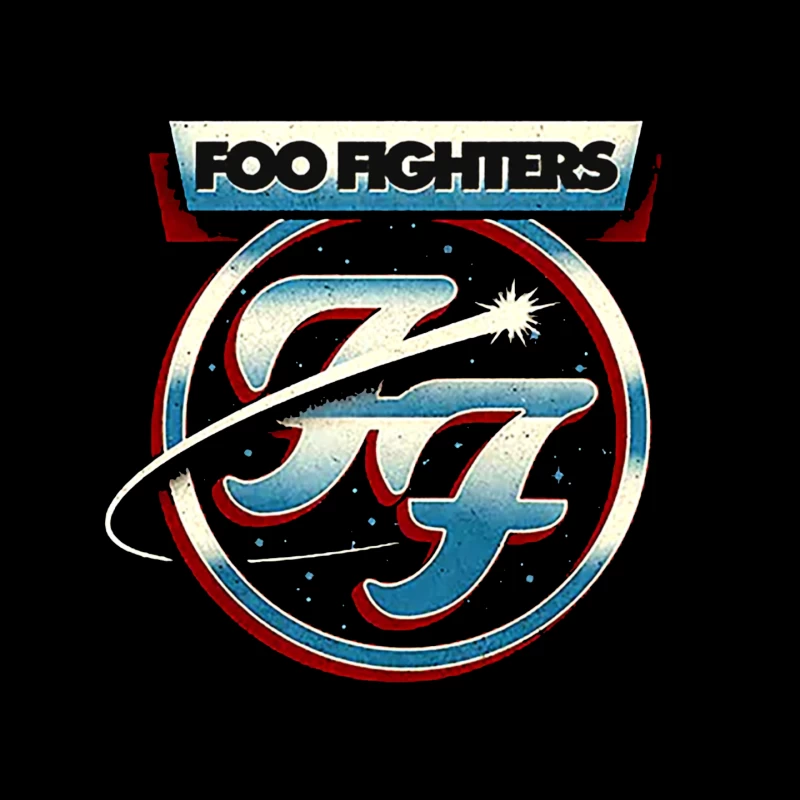 Foo Fighters Classic Circular Band Logo in Red and Blue Mouse Pad