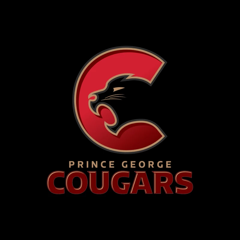 Prince George Cougars Hockey Team Logo Design Mouse Pad