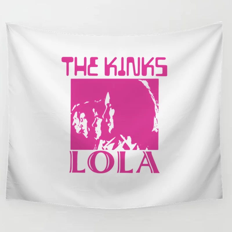 The Kinks 'Lola' Pink Album Cover Art Tapestry