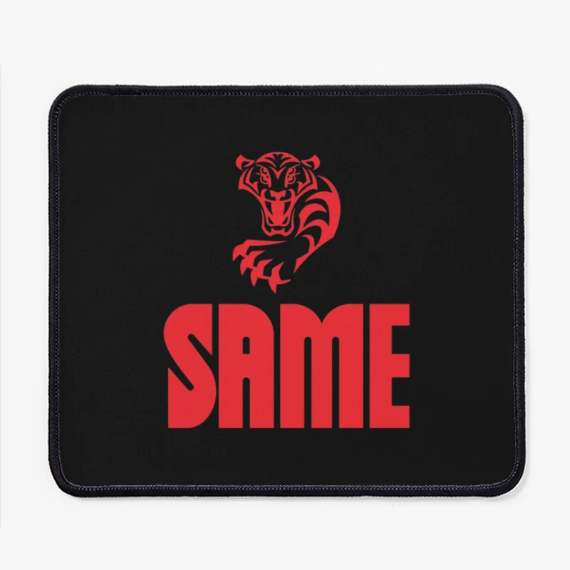 Red Tiger Sports Logo with SAME Text Mouse Pad