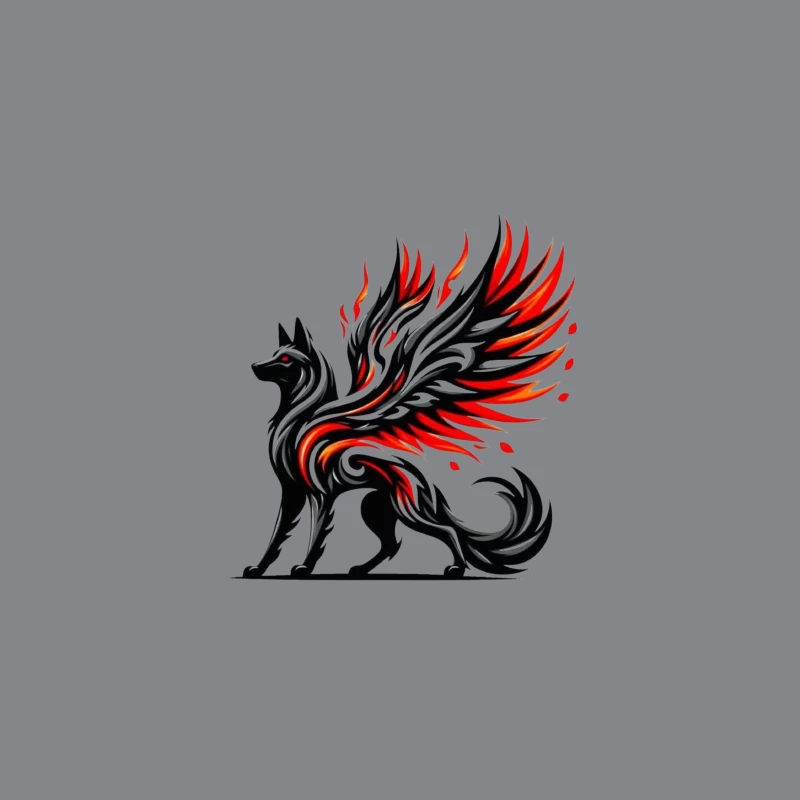 Winged Wolf Fantasy Art Desk Mat