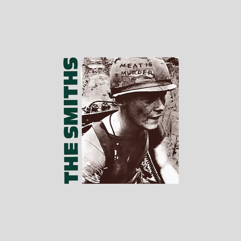 Vintage Activist Portrait with "Meat is Murder" Helmet Baseball Cap