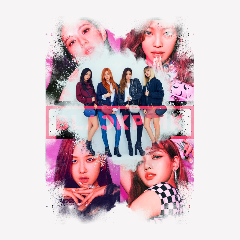 Vibrant K-pop Girl Group Fashion and Performance Showcase Male T-Shirt