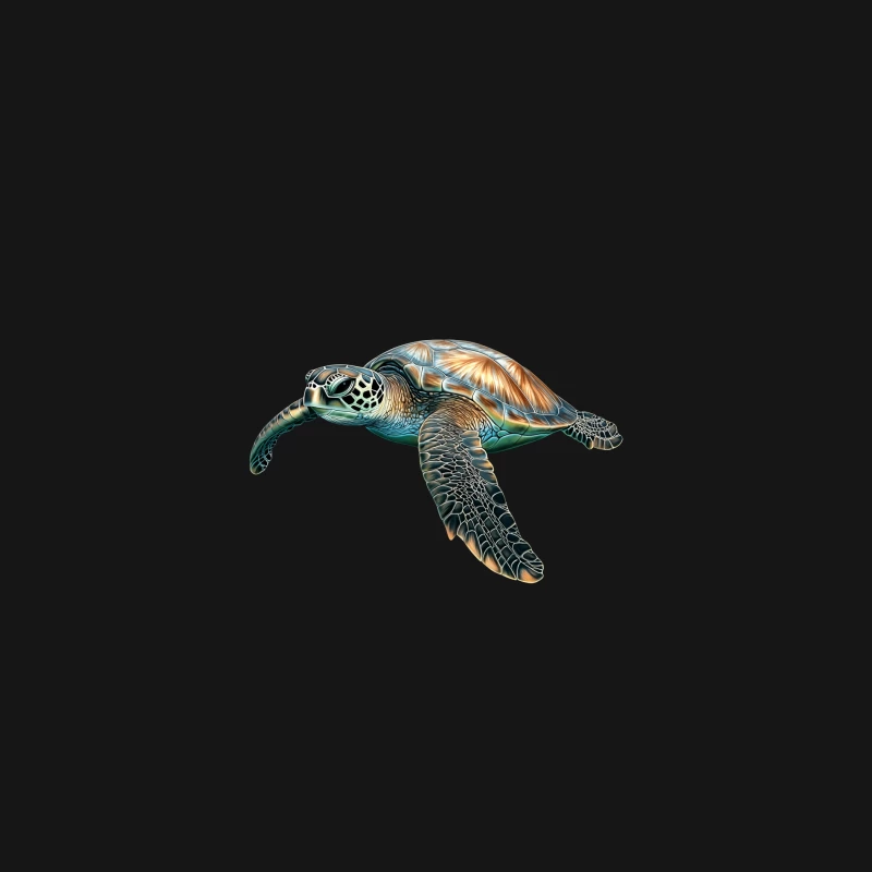 Majestic Sea Turtle: A Graceful Ocean Dweller Desk Mat