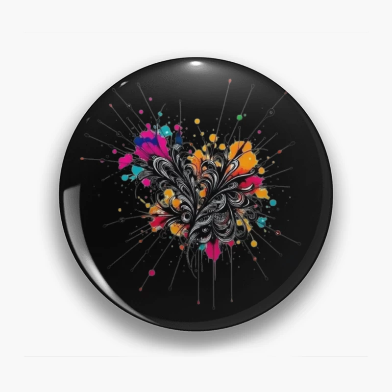 Colorful Abstract Floral Art Illustration Pin