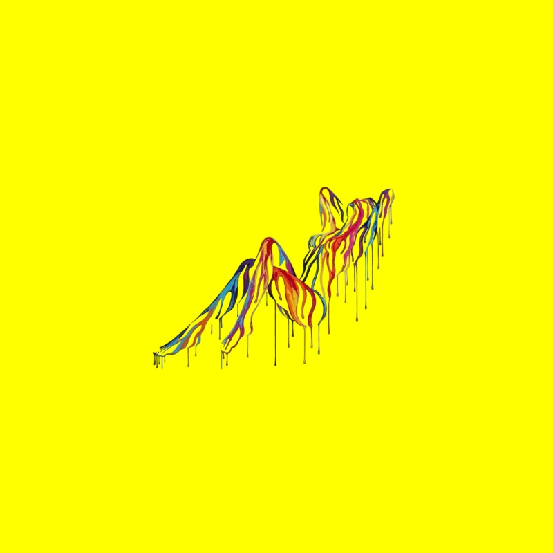Colorful Dripping Abstract Mountain Art Tapestry
