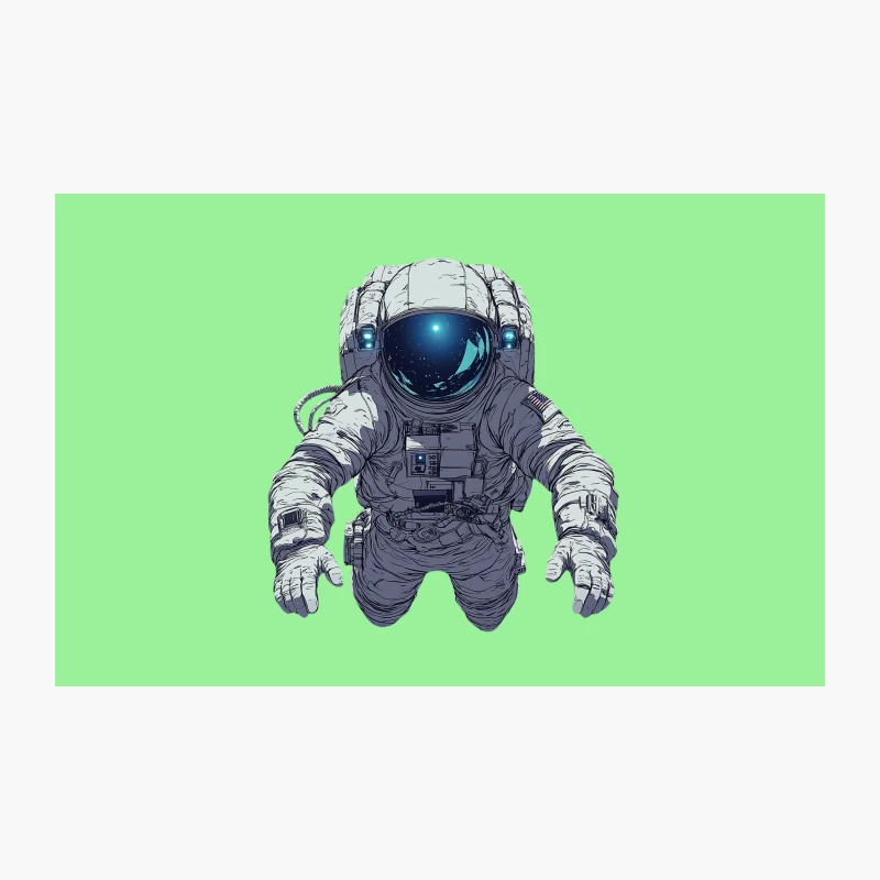 Cosmic Explorer: Illustrated Astronaut in Space Suit Travel Mug