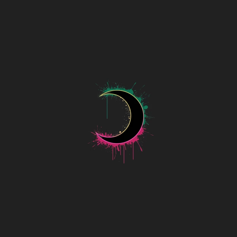 Artistic Watercolor Moon with Green and Pink Paint Splashes Bucket Hat