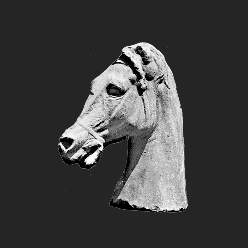 Aesthetic  Greek Horse Statue Design Male Pullover Sweatshirt