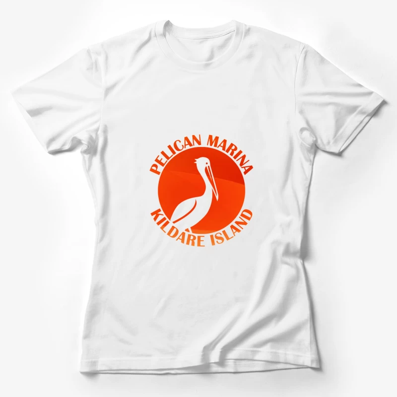 Pelican Marina Kildare Island Orange Circular Logo Female T-Shirt