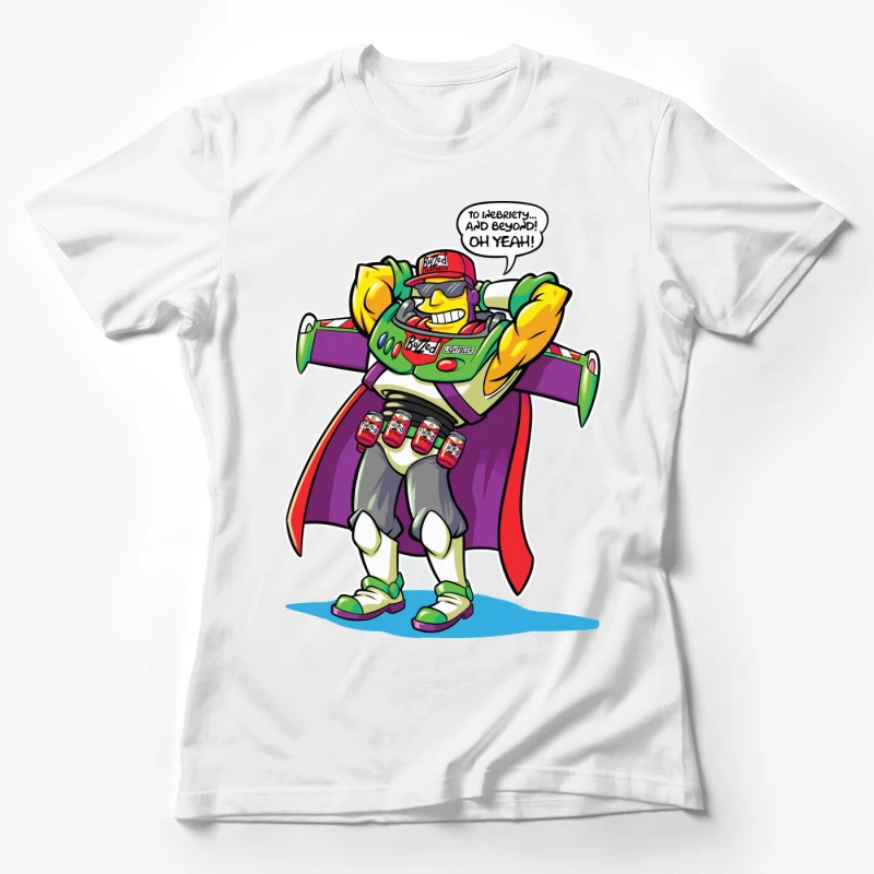 Parody Superhero Character with Drinking Theme Female T-Shirt