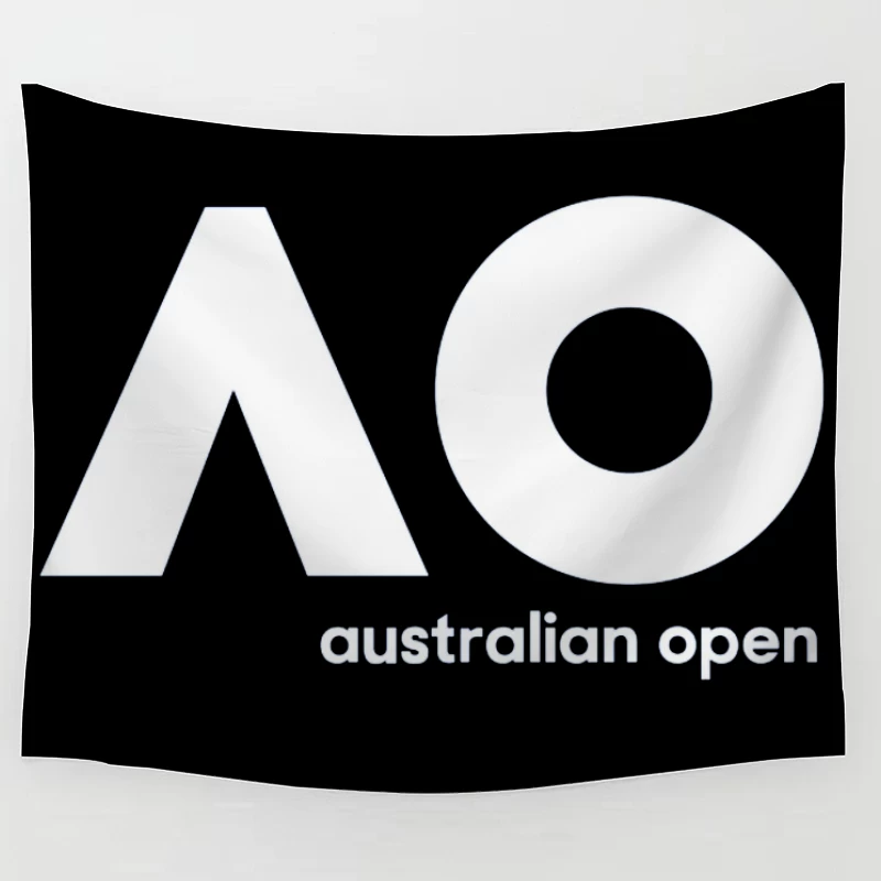 Australian Open Tennis Tournament White Minimalist Logo Tapestry