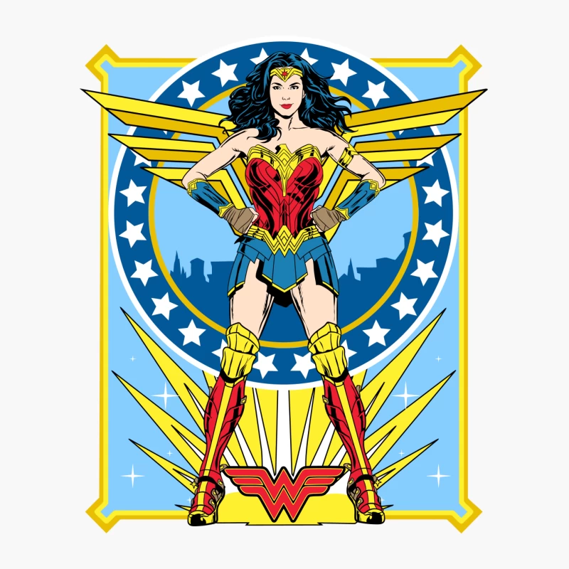 Wonder Woman Comic Art Illustration Cotton Tote Bag