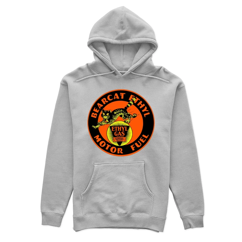 Vintage Bearcat Ethyl Motor Fuel Advertisement with Black Cat Mascot Female Pullover Hoodie