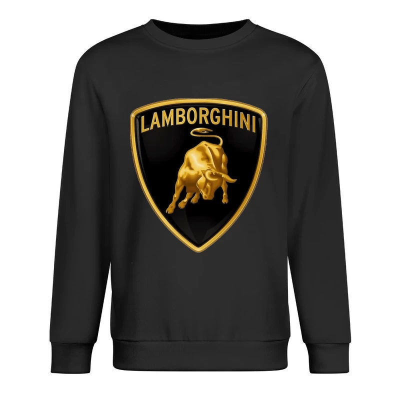 Lamborghini Luxury Automotive Brand Logo with Golden Bull Emblem Male Pullover Sweatshirt