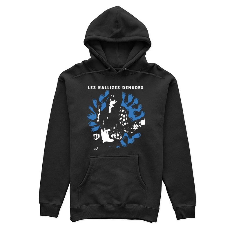 Abstract Blue Hands Map Artwork by Les Rallizes Denudes Female Pullover Hoodie