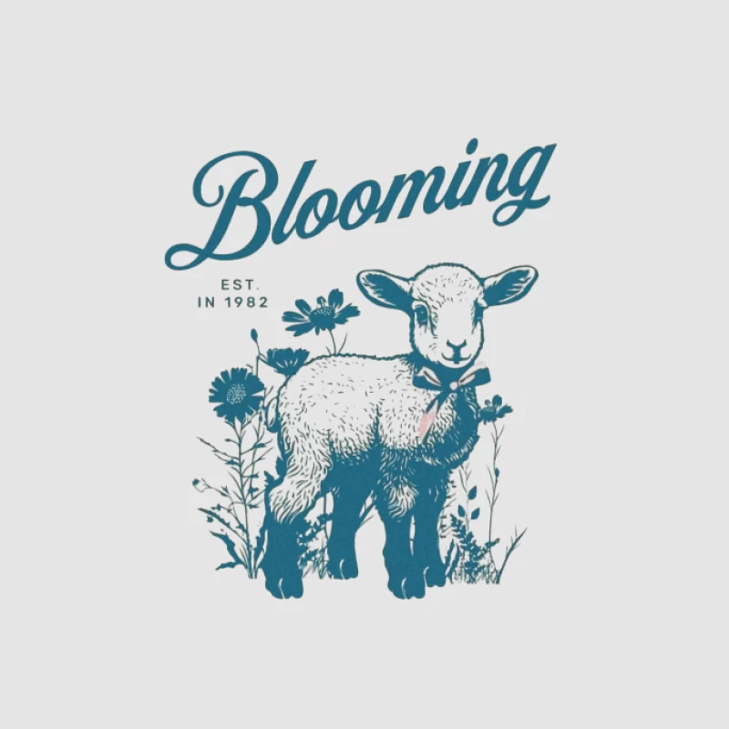Blühendes Lamm mit Blumen Herren Pullover Hoodie
